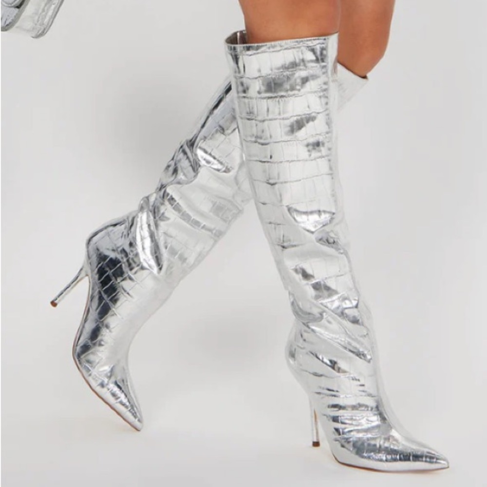 Fashion Nova Metallic Boots